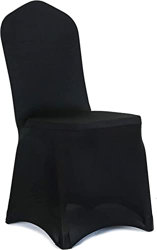 Obstal 100Pcs Black Spandex Dining Room Chair Covers For Living Room - Universal Stretch Chair Slipcovers Protector For Wedding, Banquet, And Party(100Pcs, Black) #TOP22