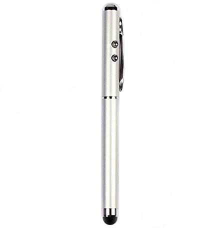 4 In 1 Stylus Touch Screen Pen With Inbuilt Laser,Torch,Ball Point Pen For Multi (Silver)Tablet-image-15
