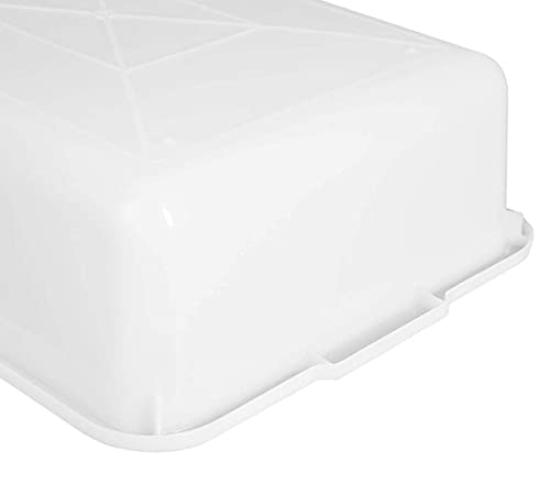 4-Pack Commercial Bus Tubs 8L, White Plastic Bus Box/Tote, Bus Wash Dish Basin Pans #TOP2