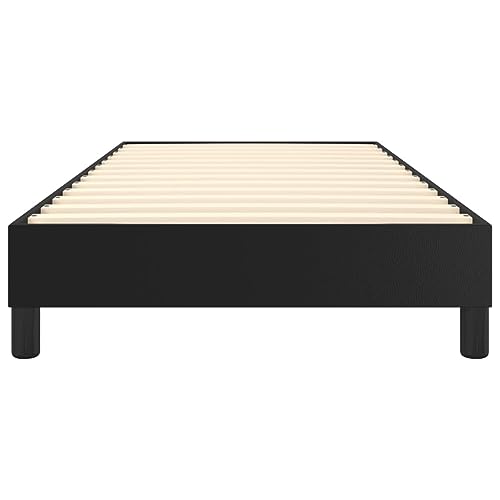 INLIFE Boxspringbett Schwarz 100x200 cm Kunstleder,17.9kg,3120682 – Bild 7