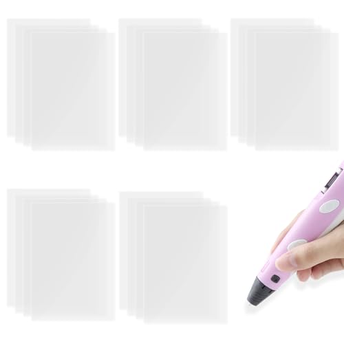 20Pcs 3D Pen Mat - Transparent Tracing Board for 3D Printing Pens, 7.87' x 5.7' 3D Pen Mat Clear, Heat-Resistant, Smooth Non-Stick Reusable Surface for 3D Art