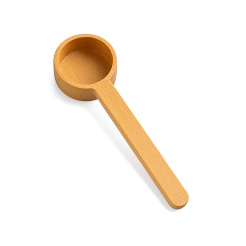 Juego de cucharas dosificadoras de café de madera, cuchara en polvo de nogal oscuro y haya, cuchara medidora de café, cuchara de café para granos molidos, café espresso y té de hierbas (madera de