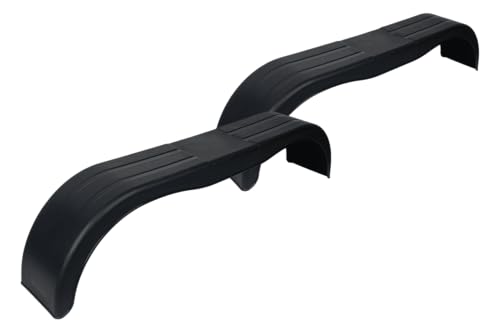 DOMAR D20300 Tandem Kotflügel Set 13 bis 14 Zoll aus Kunststoff für Pkw-Anhänger Zwei Stück 1500 x 240 mm Doppelachse Radkasten Schmutzfänger Radabdeckung für Autotransporter