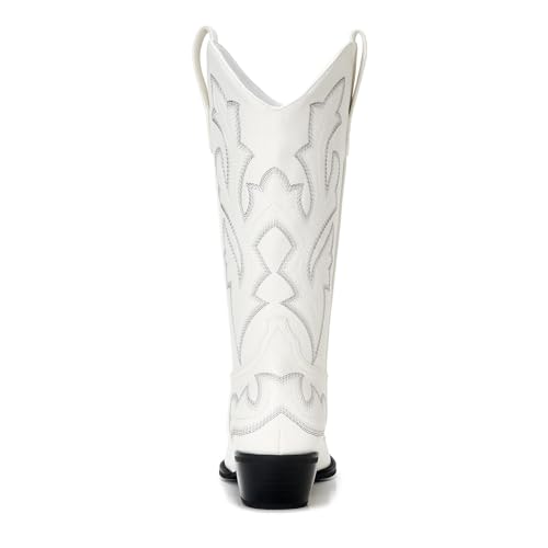 Image of Cowboy Boots for Women - Embroidered Western Cowgirl Boots with Fashion Snip Toe, 1.75-Inch Low Block Heel and All-Day Comfort Fit