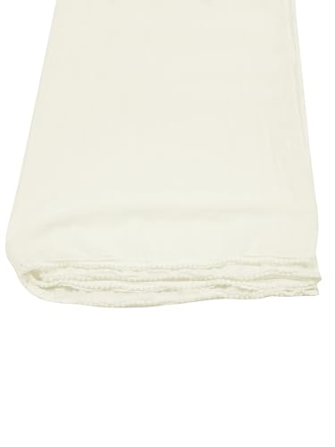 Image of Miraan Solid Pure Cotton Dupatta with Pom Pom Border, 2.25 meters length (DUPCOTTON)