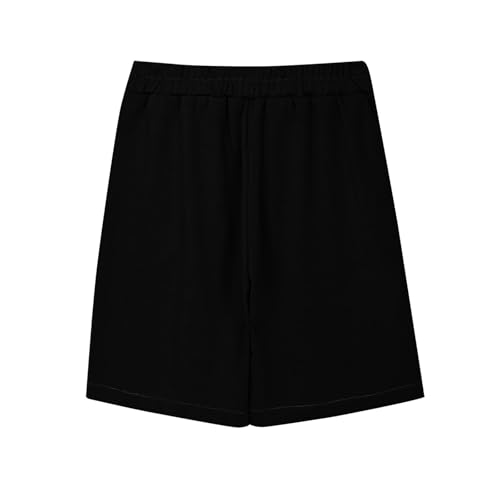 Girls Bermuda Shorts Knee Length Wide Leg Linen Long Shorts Summer Casual Solid Elastic Waist Short Pants with Pocket4