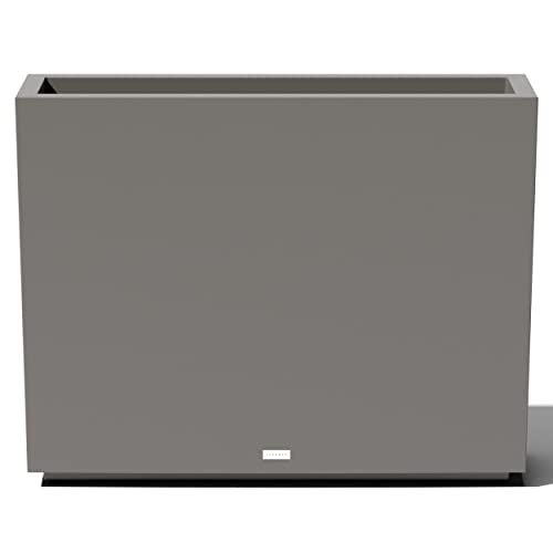 Veradek Block Series Medium Indoor/Outdoor Span Planter (30" H x 10" W x 38" L, Grey)