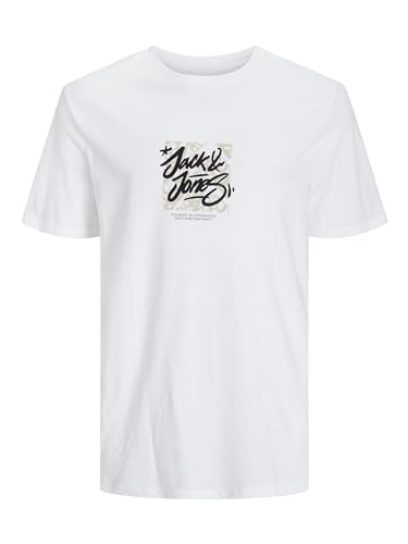 JACK&JONES PLUS Jorsequoia tee SS Crew Neck 1 Fst Pls Camiseta, Blanco Brillante, XXXXL para Hombre