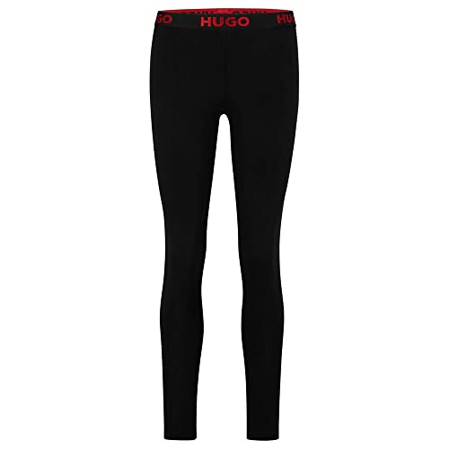 HUGO Women's Sporty Logo_Leggings Loungewear, Black, L