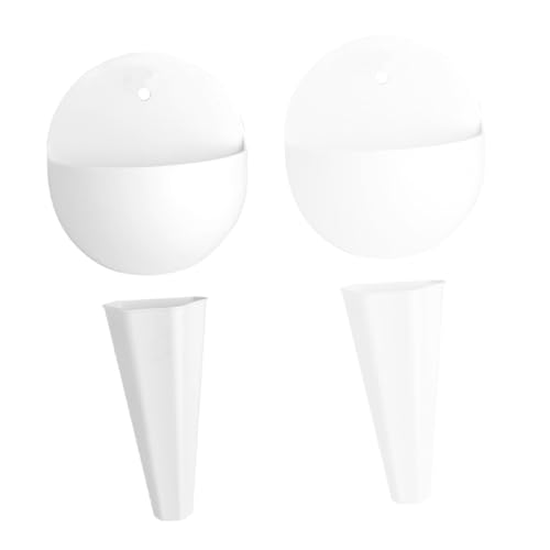 VICASKY 4 Pezzi Vasi da Parete per Piante in Plastica Premium Design Trasparente e per Fioriere Sospese e Decorazioni Balcone Esterno