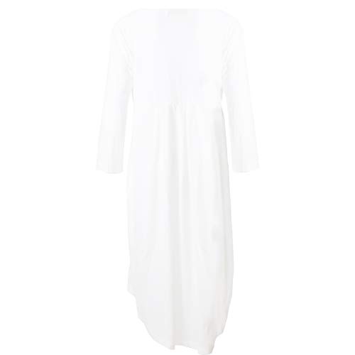 Miss Bei Girls Long Sleeve Floral Pleated Swing Casual Maxi Dress Pocket 4-16Y Casual Midi Dress White 120CM