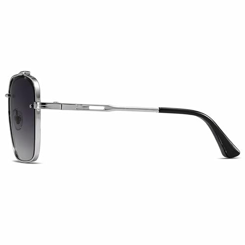 Image of Dervin UV Protected Driving Pilot Gradient Square Metal Body Sunglasses for Men and Women