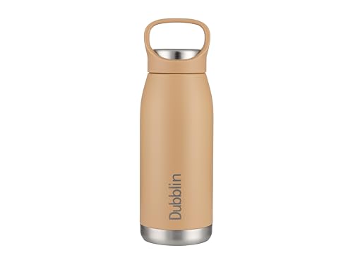 Image of Dublin Hiker 500 ML Stainless Steel Water Bottle, Vacuum Insulated Sports Bottle with Flip Lid, Leakproof Travel Flask (Cream)