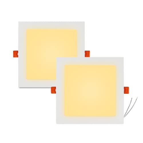 zemismart Tuya WiFi Panel de luces LED cuadradas CCT+RGB empotrable inteligente regulable lámpara de techo Echo Siri temporizador de control de voz,retrofit empotrable(15W 6pulgadas 15cm,2unidades)