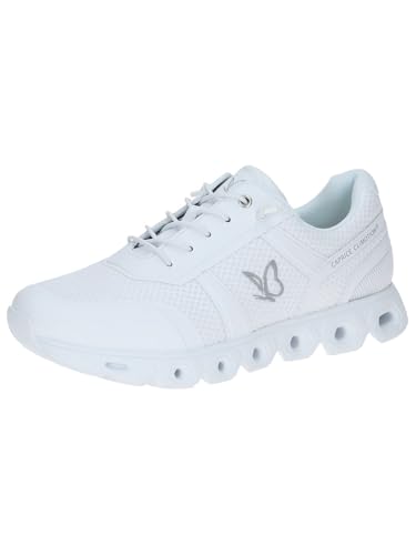 CAPRICE Damen Sneaker flach mit Schnürsenkeln Vegan, Weiß (White Comb), 39 EU