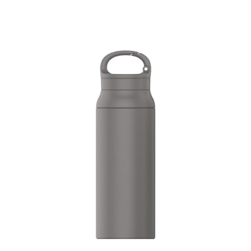 Uevmo 水筒 600ml ハンドル付き 24時間保温保冷 ステンレスボトル 魔法瓶 スポーツドリンク対応 ジム オフィス (グレー)