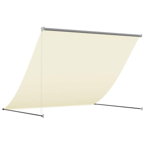 Auvent rétractable de qualité supérieure en acier et toile crème imperméable