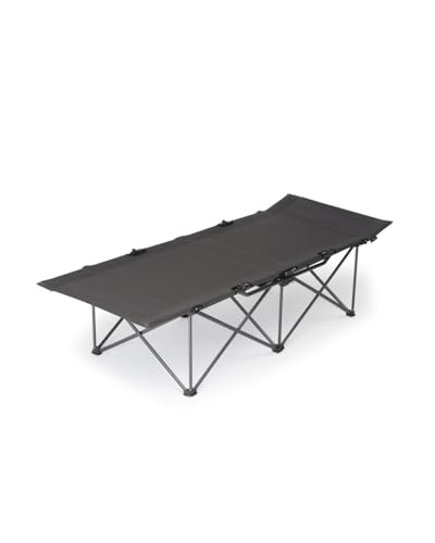 qeedo Quick Jimmy Reise Feldbett faltbar (210 x 81 cm) stabile Camping Liege (bis 150 kg) - Darkgrey