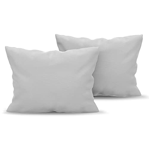 Dreamzie Fundas de Almohada (Juego de 2) - para Las Almohadas 40 x 70 cm, Gris Estaño, Microfibra (100% Poliéster) - Fundas de Cojines de Calidad con una Suavidad Incomparable