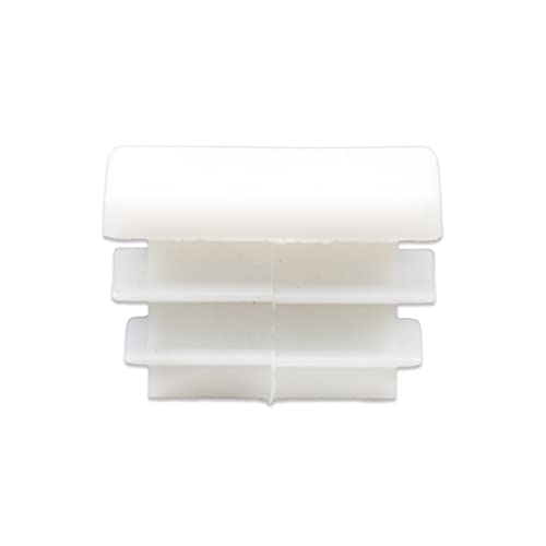 Image of Flyshop 8 PCS Tube Chair Glide Rectangle Tubing End Cap White Plastic Plug Pipe Inserts 10 x 20 mm, 3 /8 inch x 13 /16 inch