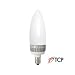 TCP LDCT3WH27KF - Dimmable 2.6 Watt Candelabra Base Torpedo Shape LED Light Bulb, Frosted, 2700K