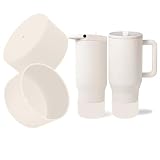 Kaitiaki 2PCS Silicone Boot for HydroJug Traveler 40oz & Sport 32oz, Protective Anti-Slip Bottom Sleeve for Hydrojug Stainless Steel Tumbler, Water Bottle Rubber Base Accessories BPA-Free (cream)