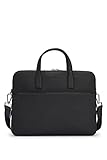 Breite: 8,5 cm BOSS Herren Crosstown S doc case Aktentasche aus italienischem Leder mit abnehmbarem Schulterriemen Schwarz Stck