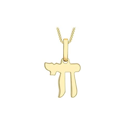 Genuine 9ct Yellow Gold Hebrew 'Chai' Life Pendant Cover