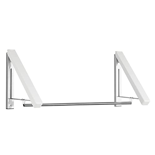 Mdesign Expandable Metal Wall Mount Clothes Air Drying Rack - For Indoor Air Drying And Hanging Clothing, Towels, Lingerie, Hosiery, Delicates - Great For Laundry Room, Bathroom, Utility Area - White #TOP7