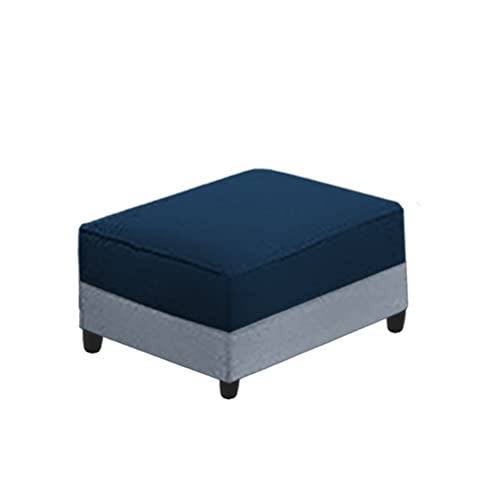 Image of Orland 4 Seater LHS L Shape Sofa with Center Table & 2 Puffy | Color - Blue Grey