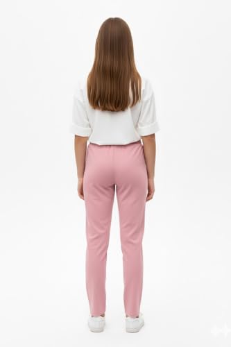 Pantalones escolares elásticos sin botones para niñas activos 2