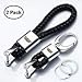 Hey Kaulor 2Pack Genuine Leather Car Logo Keychain Suit for Cadillac Key Chain Accessories Keyring with Logo