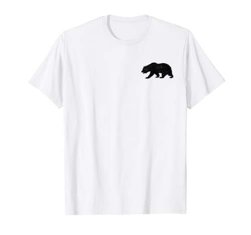 Bandera del estado de California Grizzly Bear de California República Silueta Camiseta