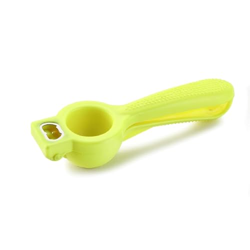 Image of Lemon Squeezer & Citrus Juicer with with Attached Bottle Opener, Manual Hand Press for Fresh Lemon, Lime, Orange Juices, Easy Squeeze, Easy Clean, 2-in 1 Lime Squeezer (Yellow)