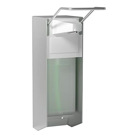 HOUSEHOLD WORLD Eurospender, Seifenspender Wandbefestigung, Seifenspender Mit Ellbogendruck Für Desinfektionsmittel Und Handseifen, Weißer Seifenspender Cover