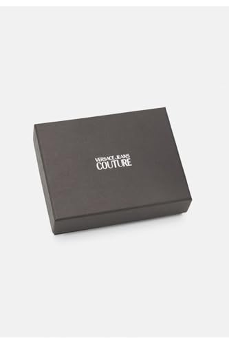 VERSACE JEANS COUTURE WALLET CARD HOLDER IN BLACK LEATHER WITH GOLD METAL LOGO 73YA5PX2ZP1143