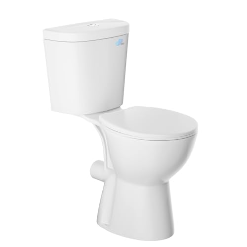 Simple Project Rear Outlet Toilet, 19 Inch ADA High Tall Toilet, Rear Discharge Extra Tall Toilets with Dual Flush 0.8/1.28 GPF, Round High Toilets For Seniors, Tall Person & Disabled