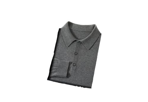 Men's Lapel Collar Pullover Solid Color Knitted Sweaters Long Sleeve Loose Fit Sweater