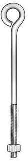 Zoro Select 07255 7 Eyebolt,6-32In,1/4In,Turned Wire,Pk10