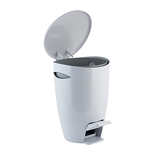Caneca de basura blanca con pedal 5 litros Bath Bliss 2 unidades miniatura 3