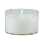 Stonebriar 48 Count White Unscented Smokeless Long Burning Clear Cup Tea Light Candles with 6 to 7 Hour Burn Time - Image 3