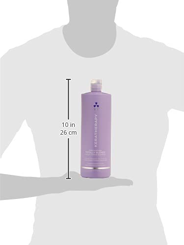 KERATHERAPY Keratin Infused Totally Blonde Violet Toning Shampoo, 33.8 fl. oz., 1000 ml - Violet Shampoo for Blonde Color Treated Hair, Brassy, Silver, & Highlighted - Sulfate & Paraben Free