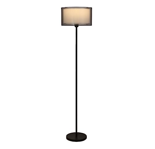 Lámpara alta de pie con pantalla doble capa para iluminación difusa en salón