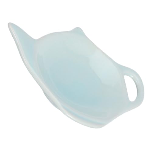 BIUDECO Tea Bag Dish Teapot Shape Coaster Porcelain Tea Coaster Decorative Heat Resistant Versatile Condiment Plate
