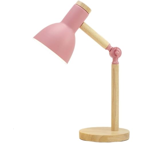 Kisigim 電気スタンド、デスク ランプ、デスクトップ デスク ランプ、ベッドサイド ランプ、北欧デスク ランプ、モダンなベッドルーム ベッドサイド ランプ、子供用オフィス ブック ランプ、読書、勉強用ランプ、工業用デスク ランプ (ピンク,LED電球