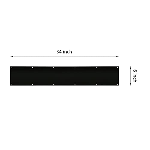 Galofay Door Kick Plate 34 Inches Acrylic Decorative Plates Protector For 36 Inches Front Doors, 1/10 Inch Thickness 6"X34" Black #TOP1