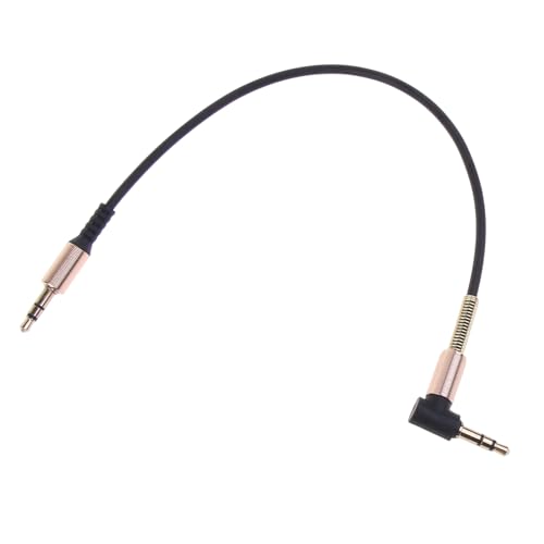 Cable AUX 3.5mm macho a macho 25cm ángulo 90 grados miniatura 1