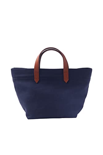 Sac fourre-tout en toile coton bleu marine grand cabas de cours et shopping taille Medium