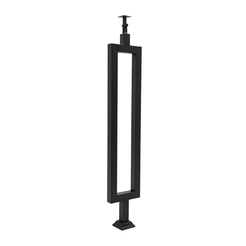 awolsrgiop 85 cm de barandilla para escaleras, pasamanos en forma cuadrada, pasamanos en forma cuadrada, 270 °, poste de barandilla de metal ajustable para montaje lateral, interior y exterior en