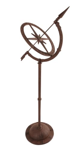 Esschert, TH37, Meridiana su piedistallo, in ghisa, 93 x 32 x 25 cm, Marrone (Terracotta)